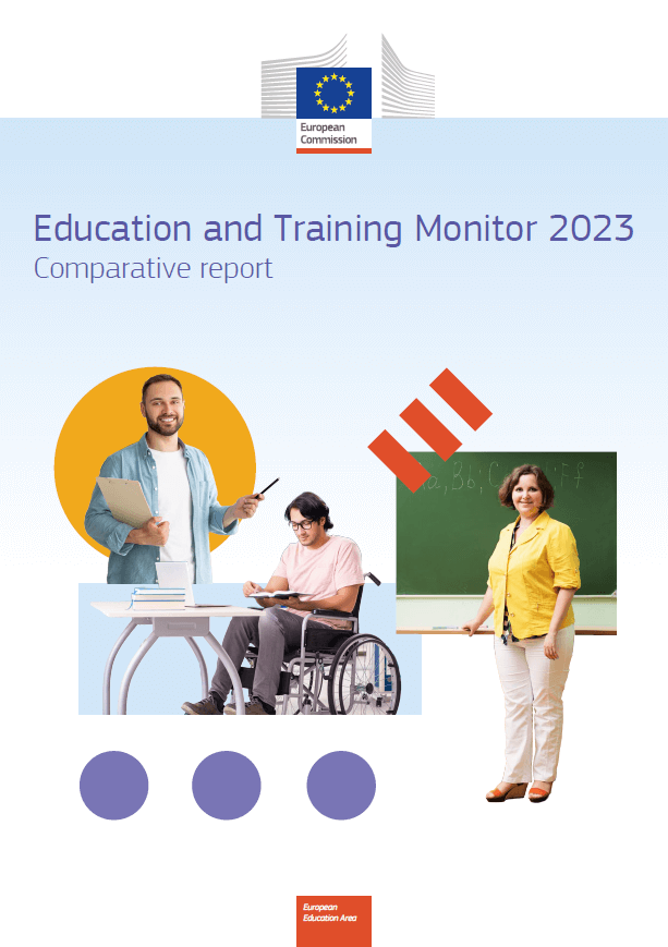 Naslovnica poročila Pregled izobraževanja in usposabljanja 2023.