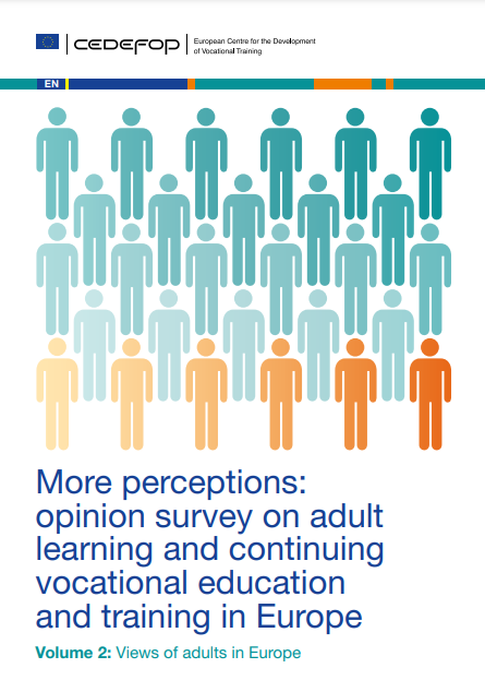 Naslovnica raziskave z naslovom More perceptions: opinion survey on adult learning and continuing vocational education and training in Europe.