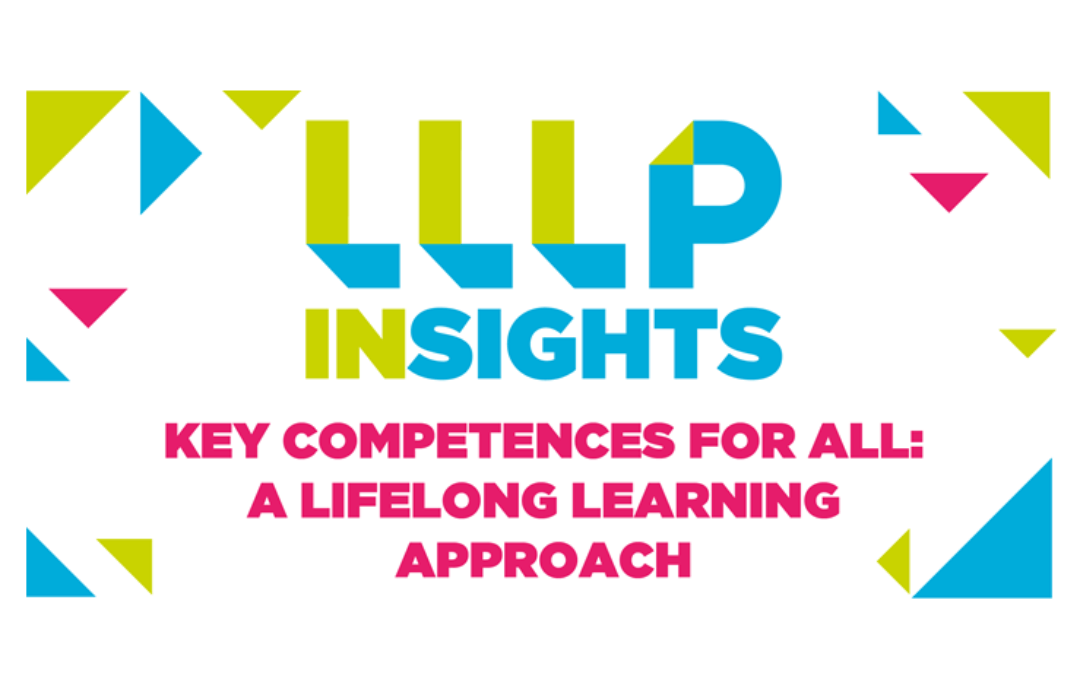 Logotip glasila LLLP Insights z napovedano temo: Ključne kompetence za vse: pristop vseživljenjskega učenja k spretnostim.
