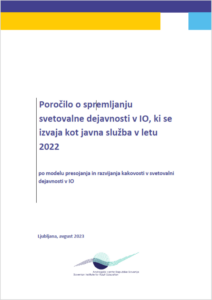 Naslovnica Poročila o spremljanju svetovalne dejavnosti v izobraževanju odraslih, ki se izvaja kot javna služba v letu 2022.
