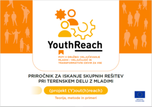 Naslovnica publikacije z naslovom Priročnik za iskanje skupnih rešitev pri terenskem delu z mladimi.