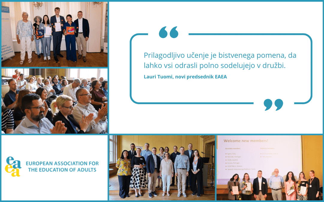 EAEA_newsletter-042025 Kolaž fotografij, ki prikazuje vsebino 4. številke novičnika EAEA 2025.