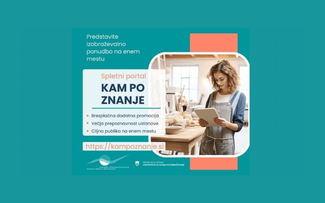 Pasica, ki poziva izvajalce izobraževanja in učenja odraslih, da objavljajo na spletnem portalu Kam po znanje.