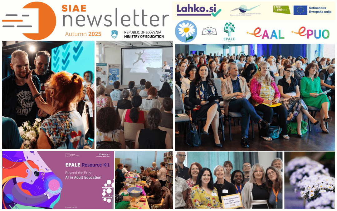 Kolaž slik, ki prikazuje vsebino jesenske številke e-Novičk ACS 2025 v angleščini.