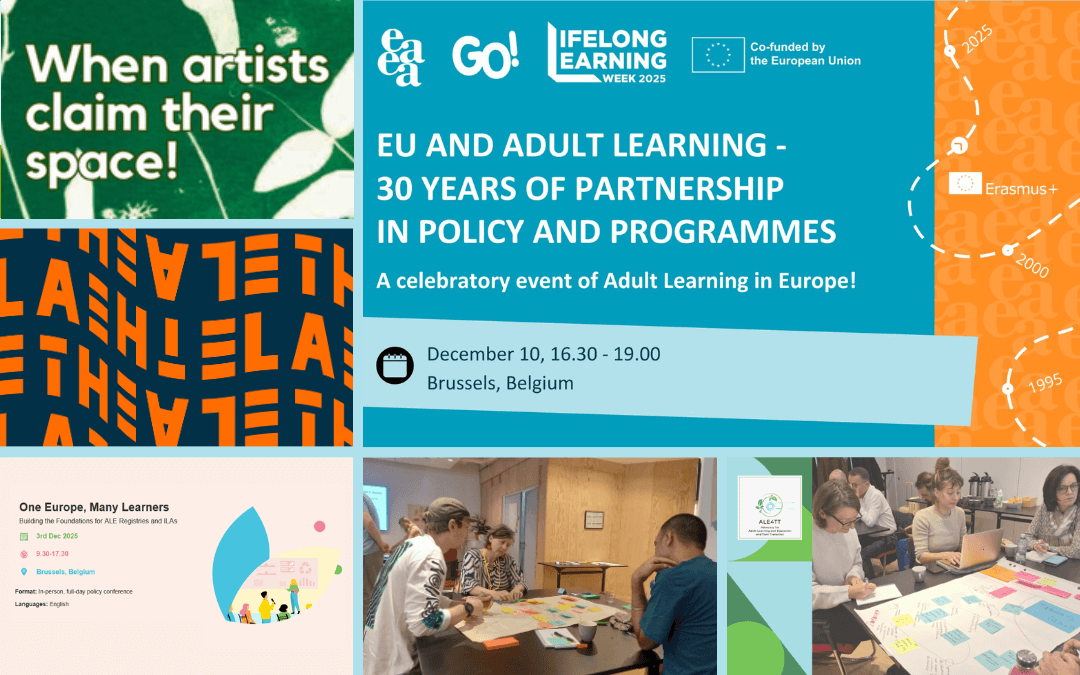 Kolaž fotografij, ki prikazuje vsebino 5. številke novičnika EAEA 2025.