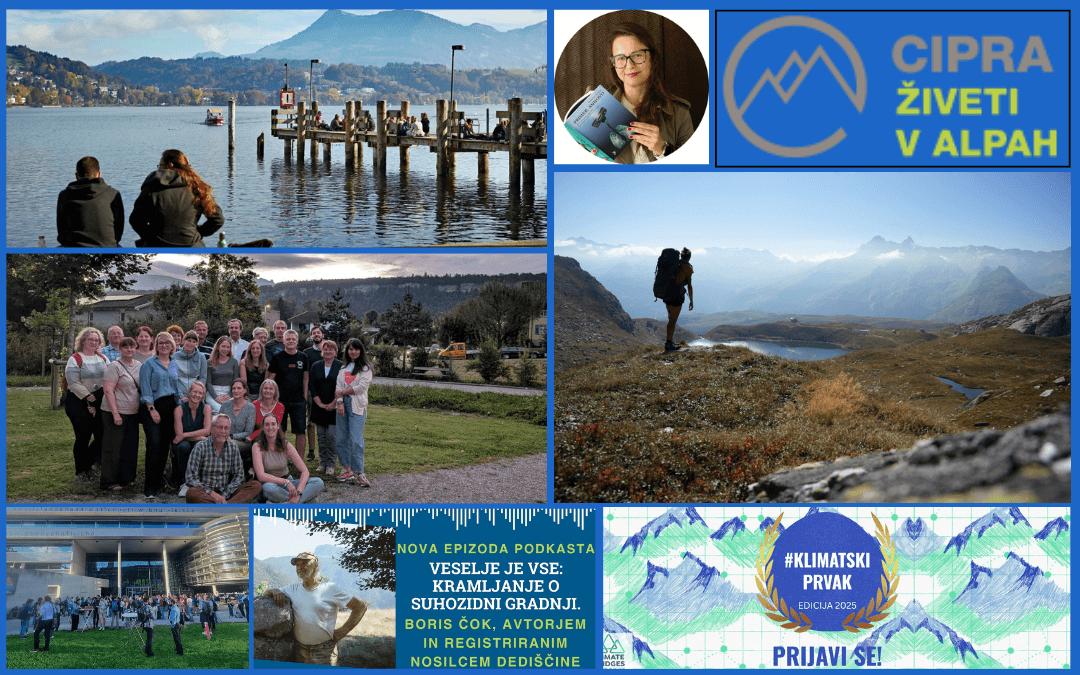 Kolaž fotografij, ki prikazujejo vsebino 7. številke revije alpMedia Newsletter 2025.