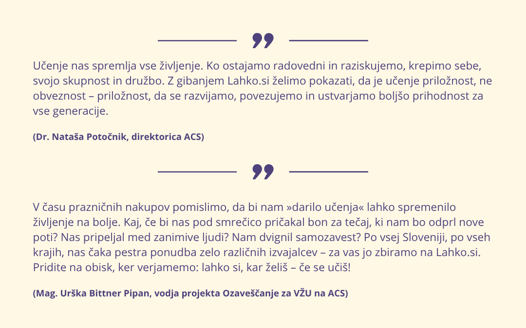 Citati dr. Nataše Potočnik in mag. Urške Bittner Pipan o pomembnosti vseslovenske kampanje Lahko.si