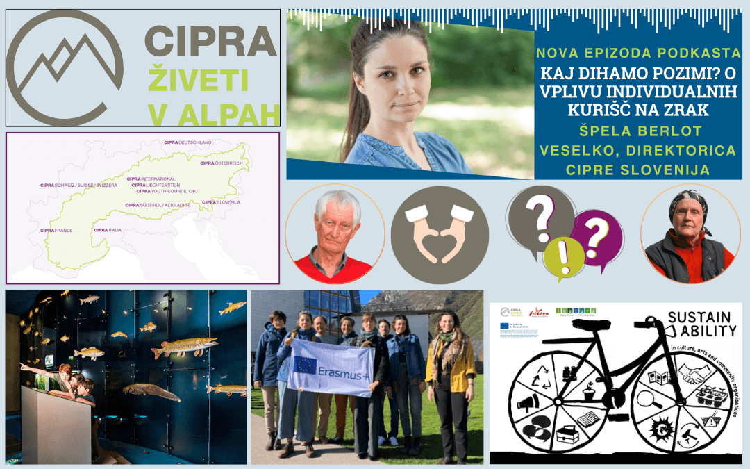 Kolaž fotografij, ki prikazujejo vsebino 8. številke revije alpMedia Newsletter 2025.