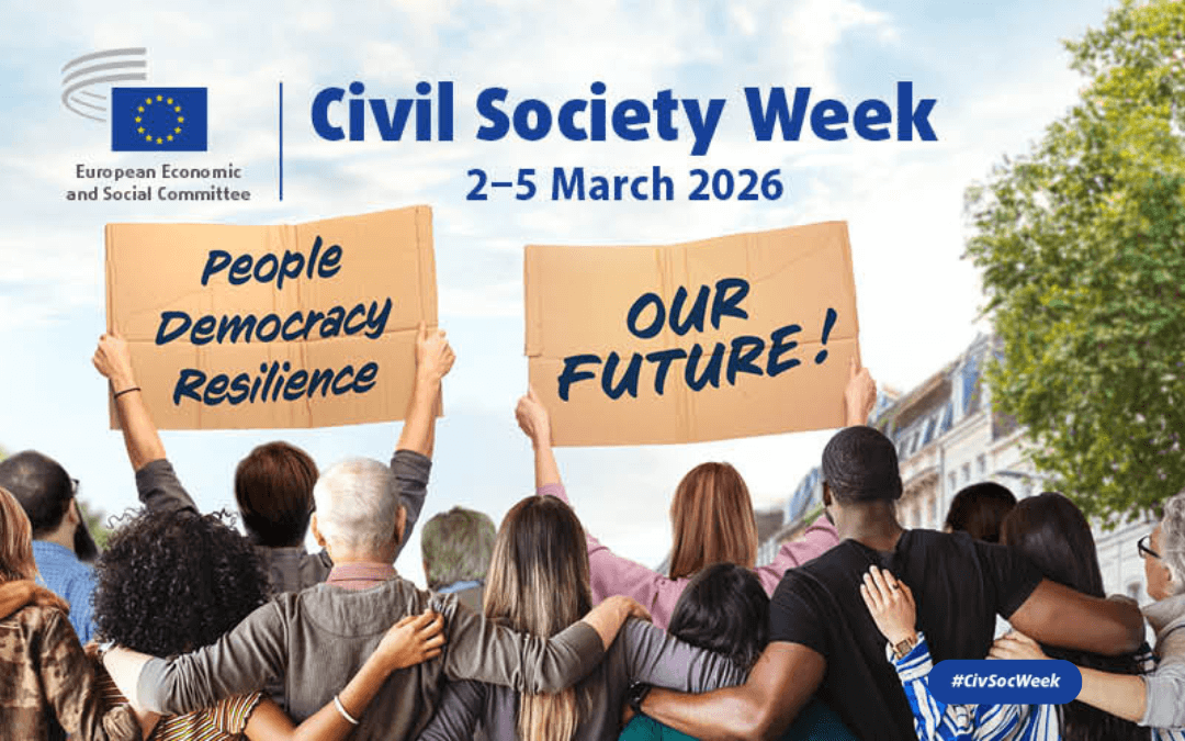 Pasica Tedna civilne družbe, na kateri so ljudje, ki izražajo svoje zahteve za boljšo prihodnost.