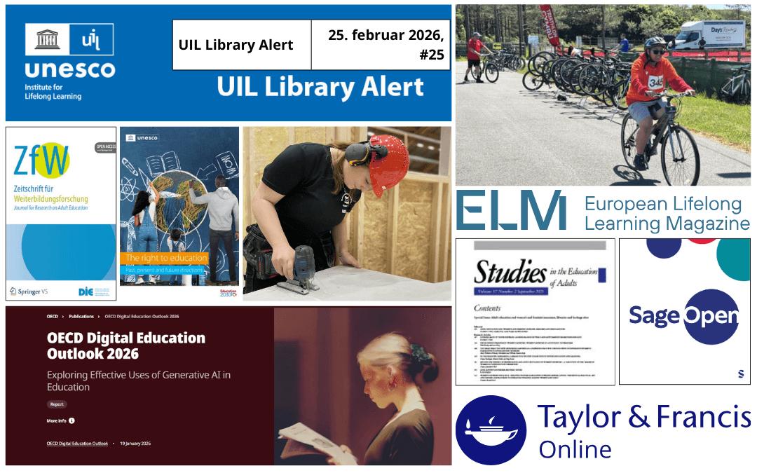 Mozaik naslovnic in prispevkov v UIL Library Alert št. 25.