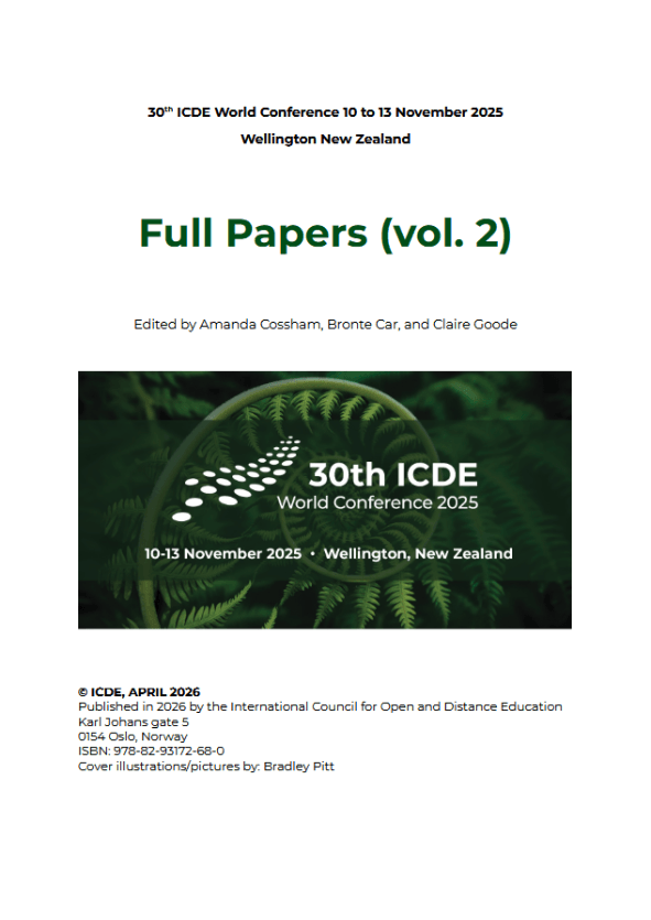 Naslovnica 2. zvezka prispevkov s 30. svetovne konference ICDE.