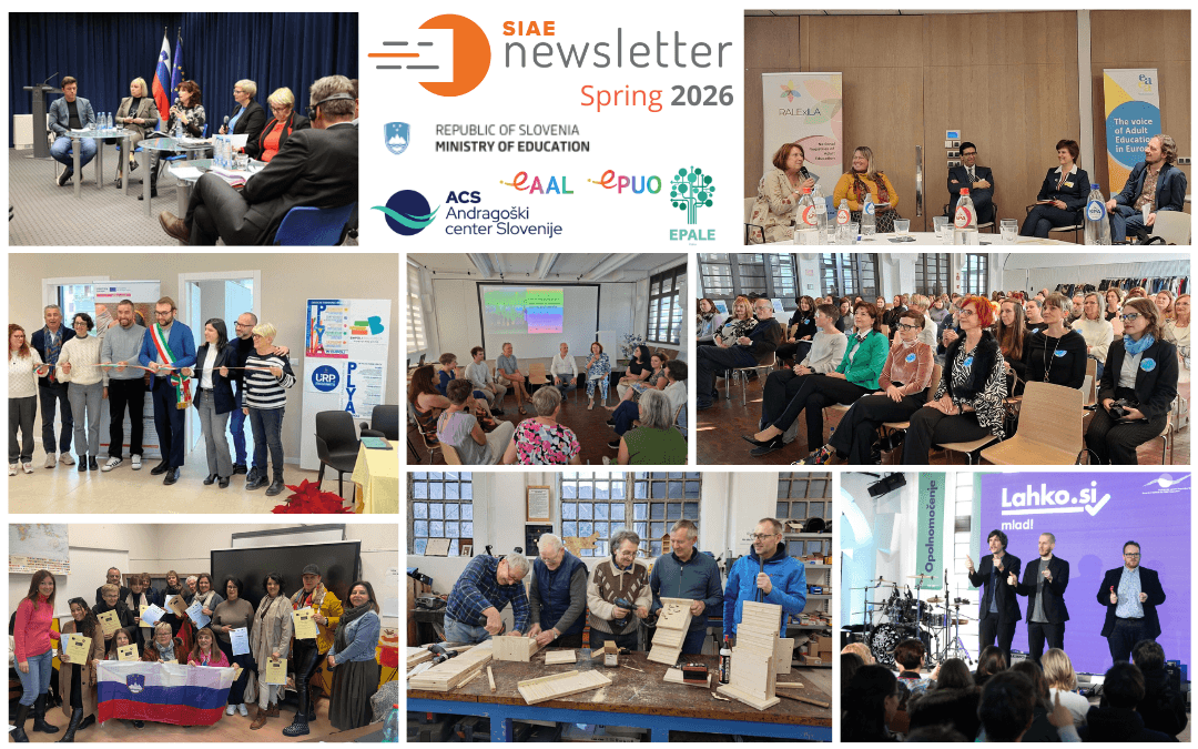 SIAE_Newsletter-Spring_2026 Kolaž slik, ki prikazuje vsebino spomladanske številke SIAE Newsletter 2026.