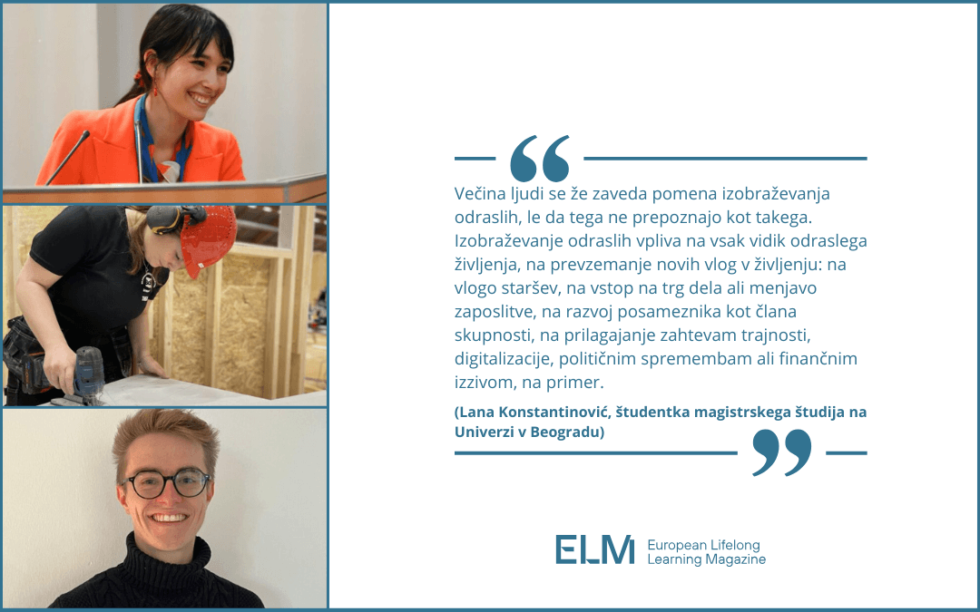 Kolaž slik, ki prikazujejo avtorje oziroma tematske fotografije iz člankov aprilske številke revije ELM 2026.