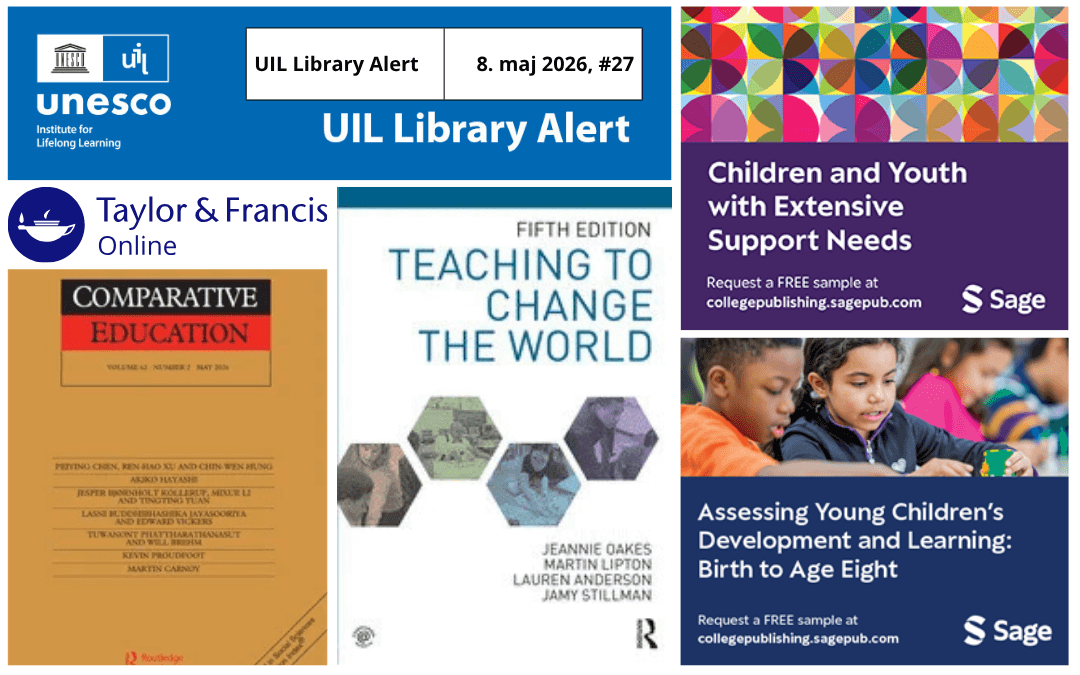 Mozaik naslovnic in prispevkov v UIL Library Alert št. 26.