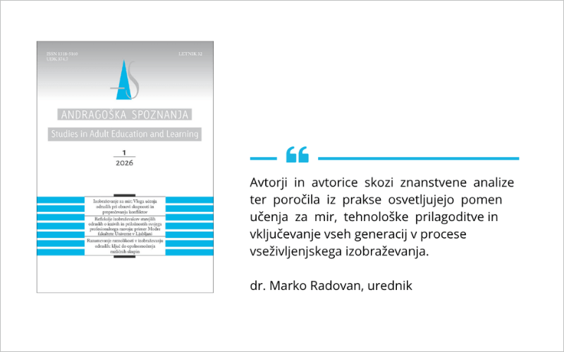 Prva letošnja številka Andragoških spoznanj o izobraževanju za mir