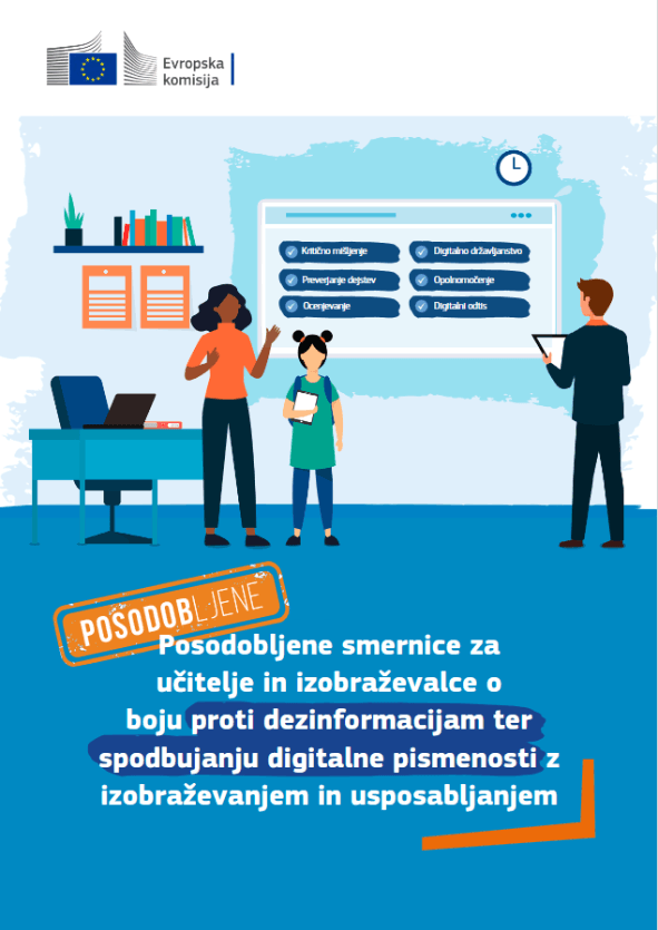 Smernice_o_boju_proti_dezinformacijam_ter_spodbujanju_digitalne_pismenosti_z_izobrazevanjem_in_usposabljanjem Naslovnica Smernic za učitelje in izobraževalce o boju proti dezinformacijam ter spodbujanju digitalne pismenosti z izobraževanjem in usposabljanjem