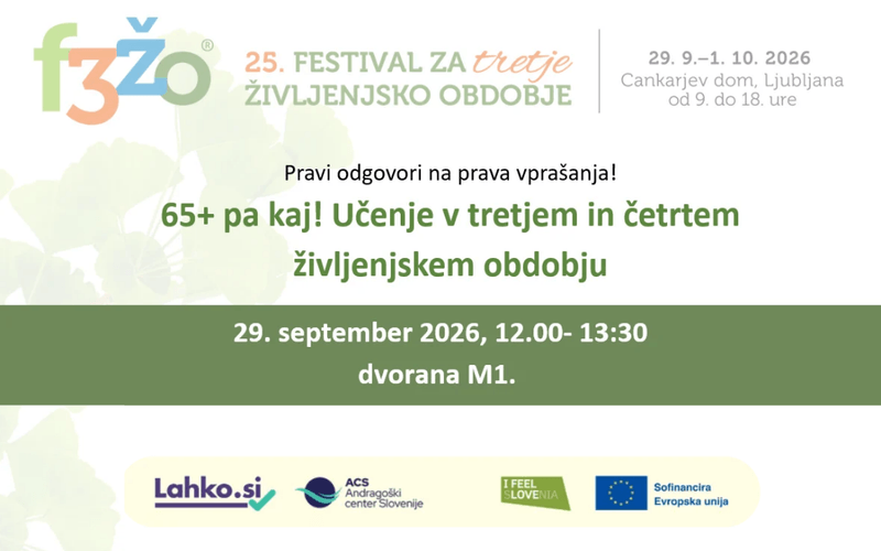 Povabilo na okroglo mizo 65+ pa kaj! Učenje v tretjem in četrtem življenjskem obdobju