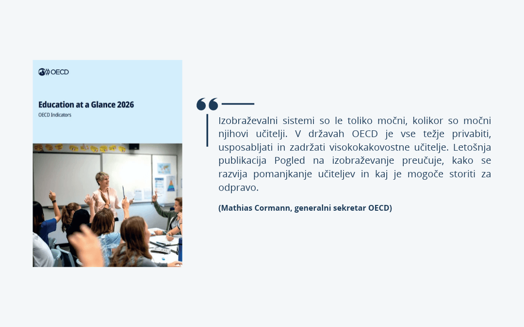 Education_at_a_Glance_2026 Slika naslovnice publikacije Education at a Glance 2026 s citato iz predgovora.