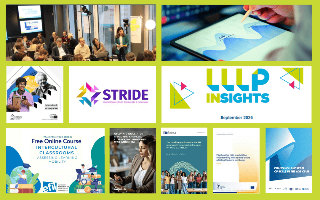 Logotip glasila LLLP Insights z izpostavljeno temo in s slikami iz izbranih novic septembrske številke za leto 2026.